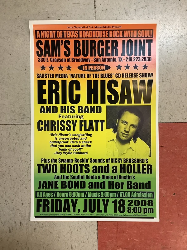 Eric Hisaw at Sam's Burger Joint - 2008 (Poster)