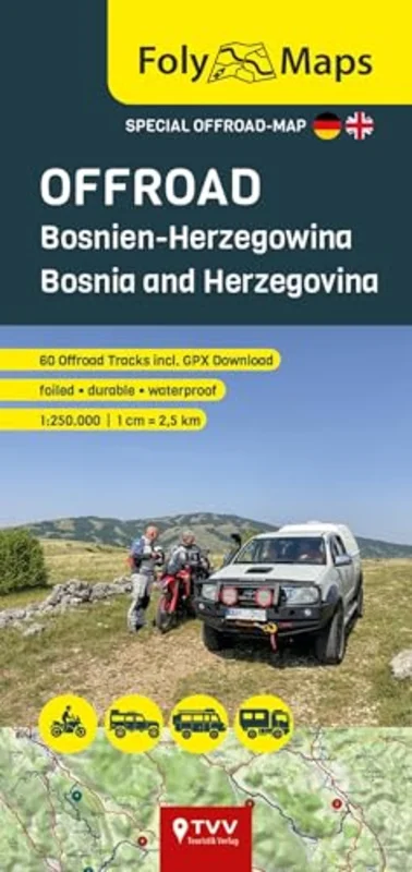 FolyMaps OFFROAD Bosnia and Herzegovina 1:250 000 : Special map with over 60 off-road tracks