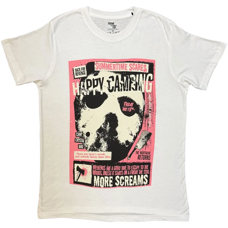 Friday the 13th Unisex T-Shirt: Happy Camping White