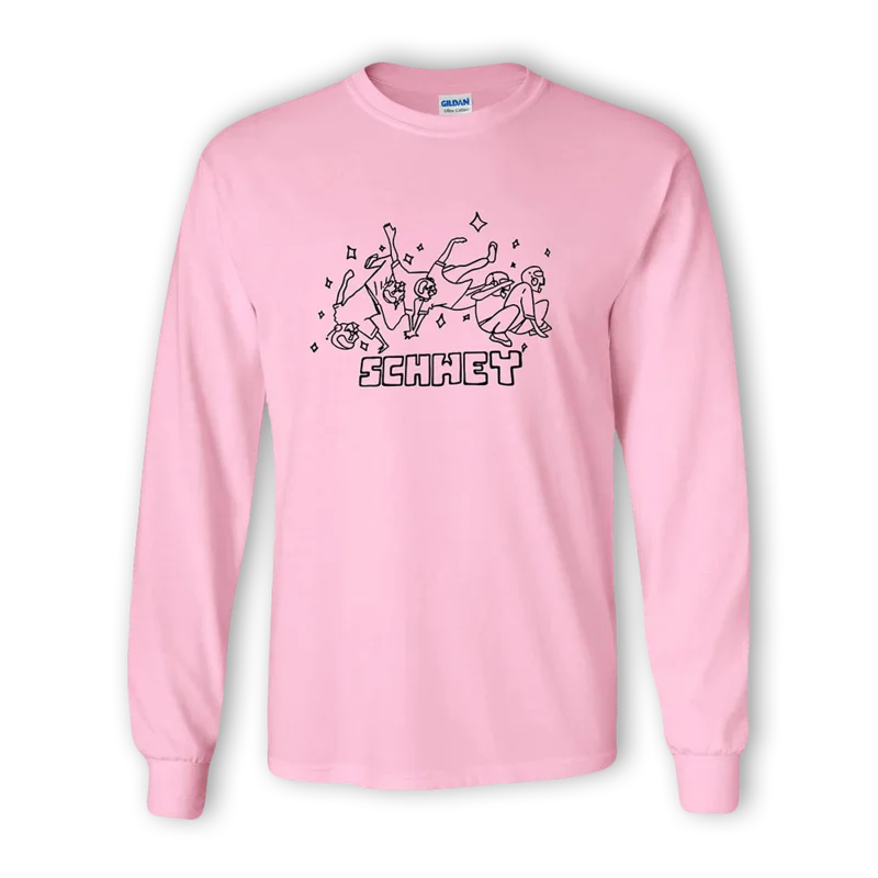 Front Flip Long Sleeve T-shirt Light Pink