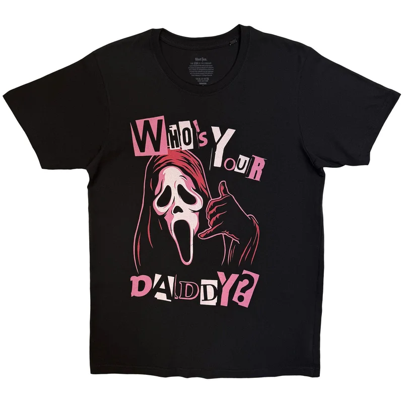 Ghostface Unisex T-Shirt: Who's Your Daddy? Black