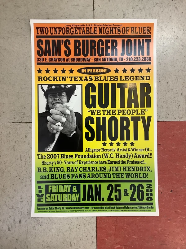 Guitar Shorty at Sam's Burger Joint - 2008 (Poster)