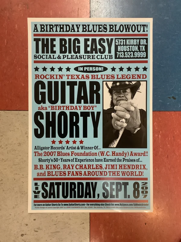 Guitar Shorty at The Big Easy Social & Pleasure Club - 2007 (Poster)