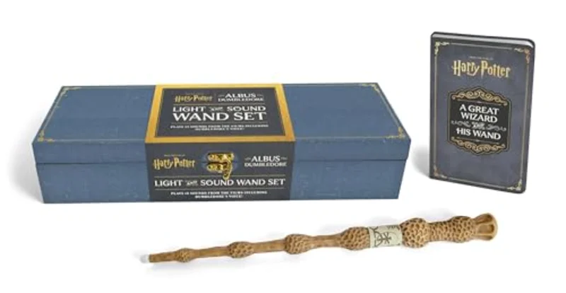 Harry Potter: Albus Dumbledore Light and Sound Wand Set : Plays 12 Sounds from the Films Including Dumbledore's Voice!