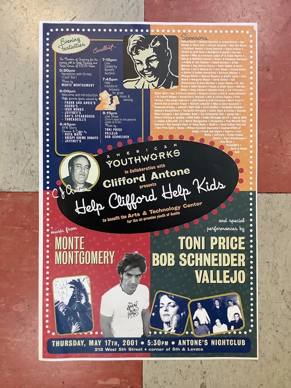 "Help Clifford Help Kids" at Antone's Nightclub - 2001 (Poster)