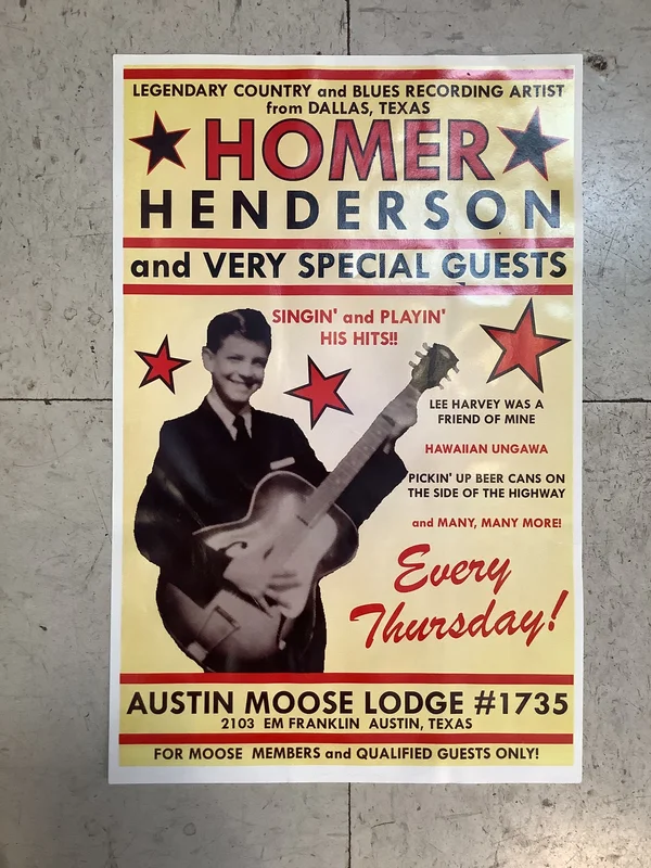 Homer Henderson at Austin Moose Lodge (Poster)