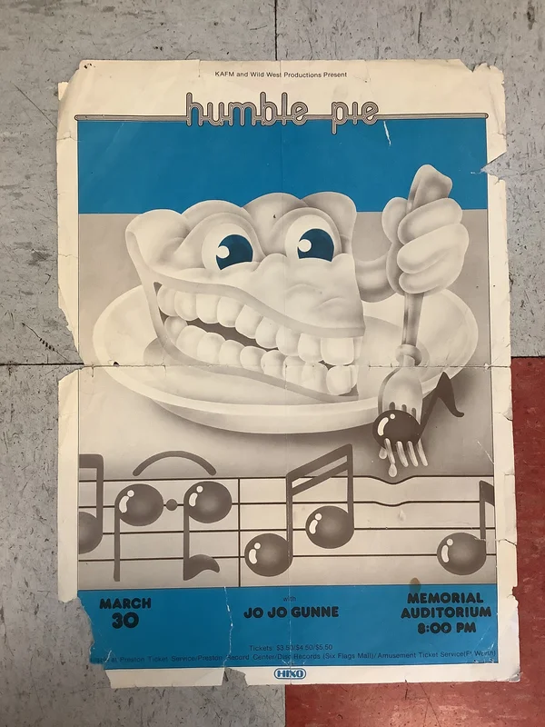 Humble Pie and Jo Jo Gunne at Dallas Memorial Auditorium - 1973 (Poster)