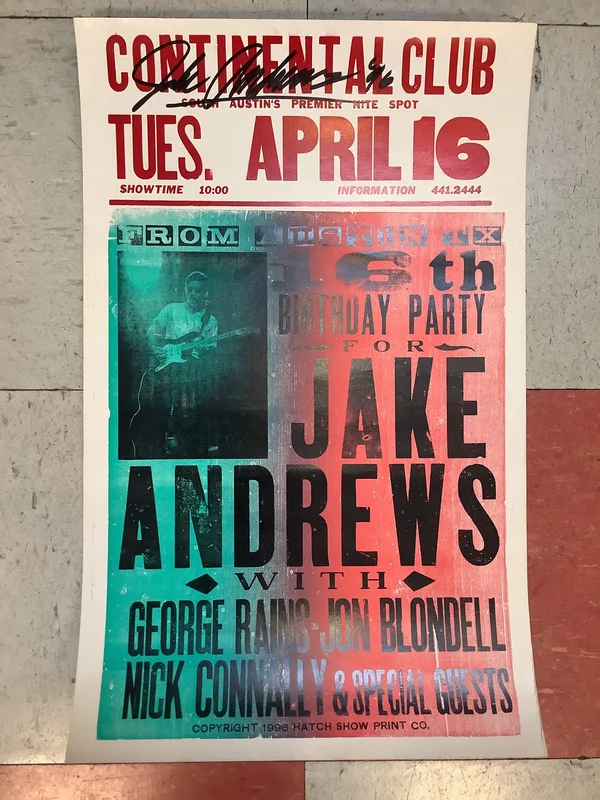 Jake Andrews at Continental Club - 1996 (Poster)