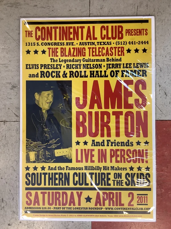 James Burton and Southern Culture on the Skids at Continental Club - 2011 (Poster)