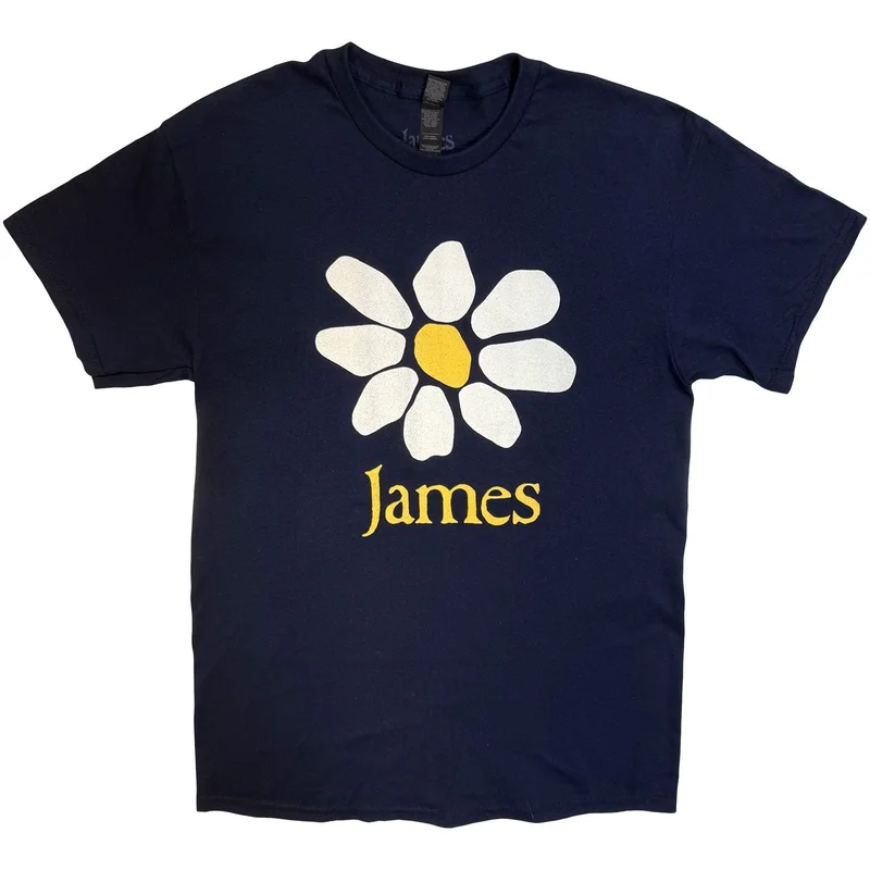 James Unisex T-Shirt: Daisy Logo Navy Blue