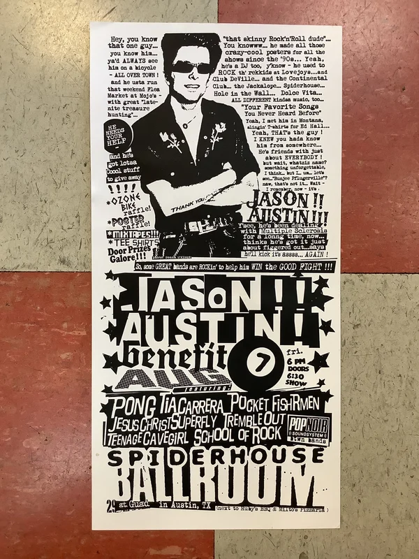 Jason Austin Benefit Show at Spiderhouse Ballroom - 2016 (Poster)