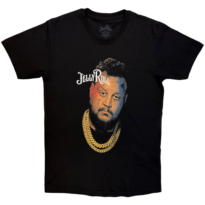 Jelly Roll Unisex T-Shirt: Gold Chain Photo Black