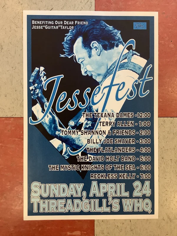 Jesse "Guitar" Taylor Benefit Show at Threadgill's - 2005 (Poster)