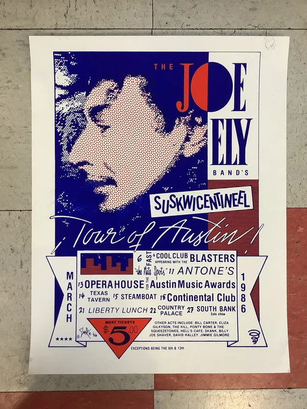 Joe Ely Tour of Austin - 1986 (Poster)