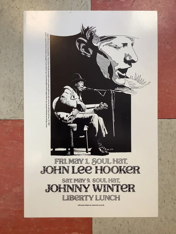 John Lee Hooker and Johnny Winter at Liberty Lunch - 1992 (Poster)