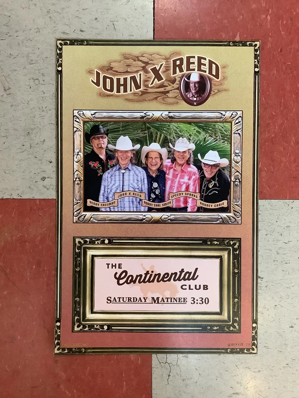 John X Reed at The Continental Club - 2019 (Poster)