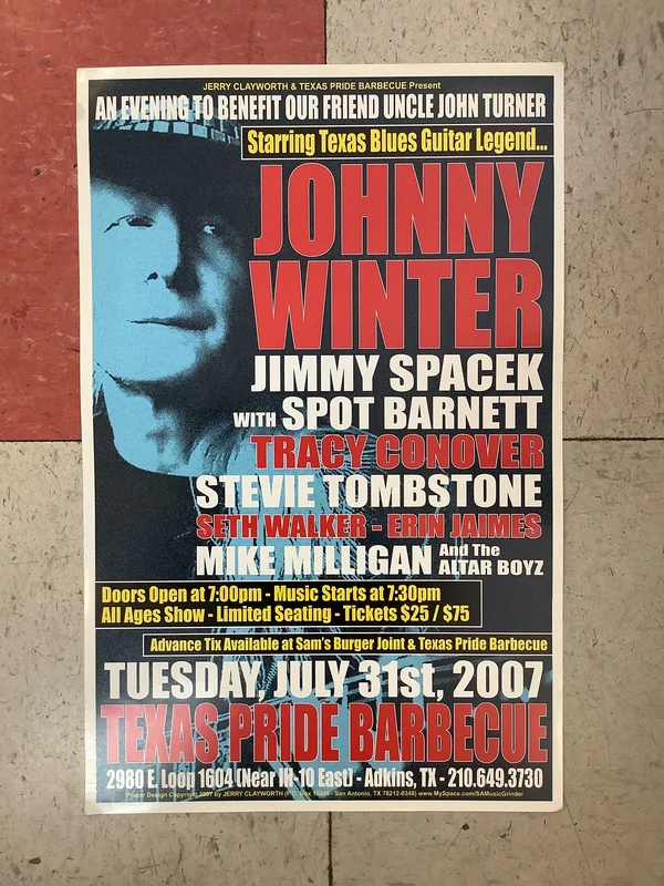 Johnny Winter at Texas Pride Barbecue - 2007 (Poster)