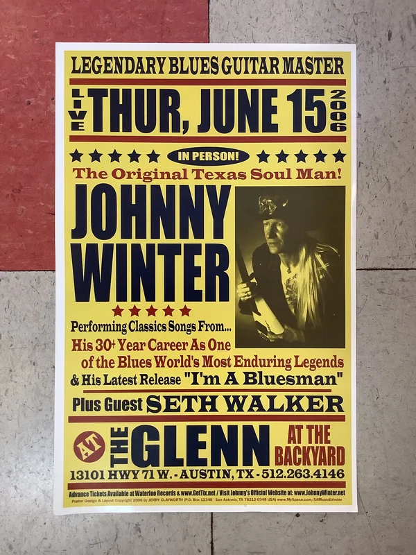 Johnny Winter at The Glenn @ The Backyard - 2006 (Poster)