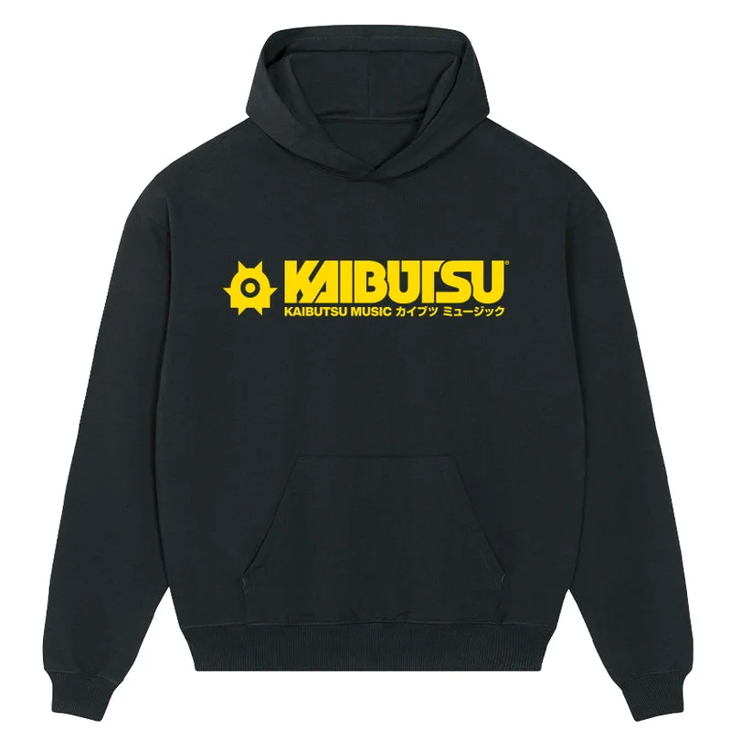 KAIBUTSU Logo  Printed Hoodie [Black/Yellow]