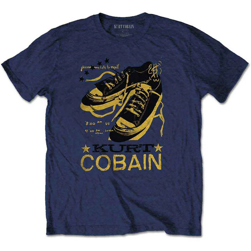 Kurt Cobain Kids T-Shirt: Laces Navy Blue