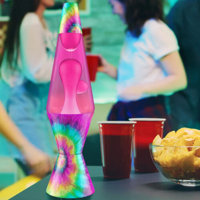 Lava Lamp 14.5" Tie Dye Pink Spiral - Pink Wax/Pink Liquid/Tie Dye Base & Cap