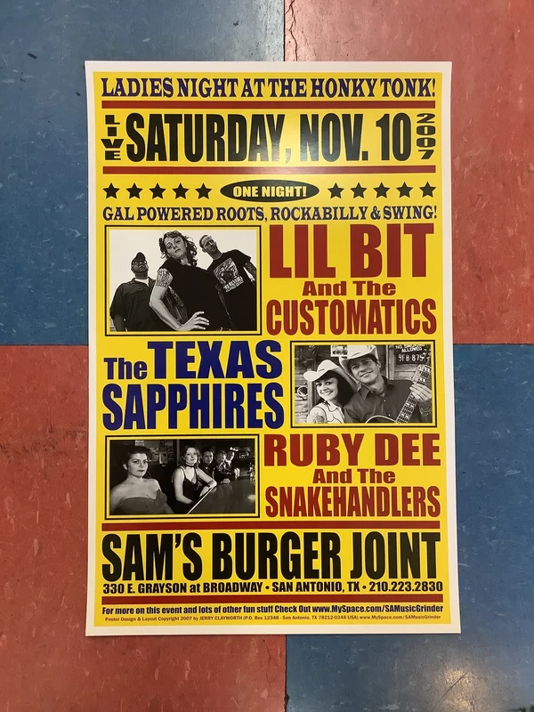 Lil Bit and the Customatics at Sam's Burger Joint - 2007 (Poster)