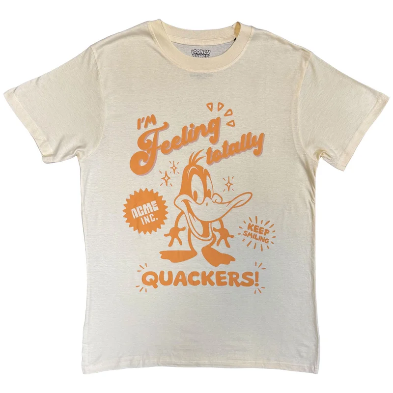 Looney Tunes Unisex T-Shirt: Feeling Totally Quackers Natural