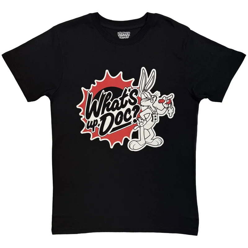 Looney Tunes Unisex T-Shirt: What's Up, Doc? 2.0 Black