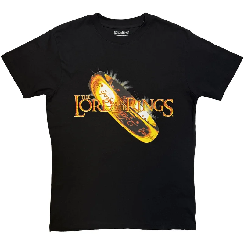 Lord of the Rings Unisex T-Shirt: Shiny Gold Ring Black