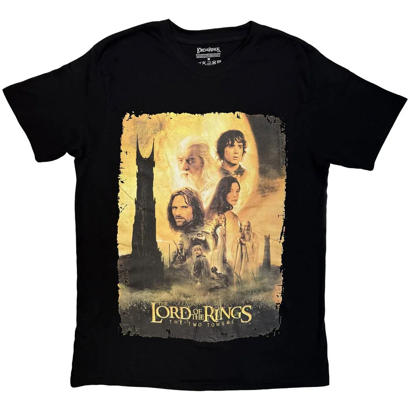Lord Of The Rings Unisex T-Shirt: The Two Towers Poster Uni Black