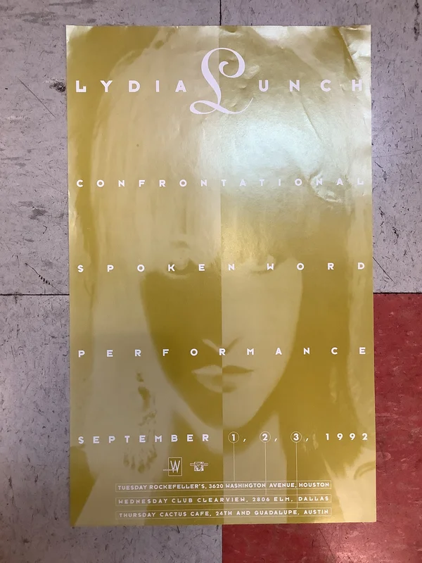 Lydia Lunch Texas Tour - 1992 (Poster)