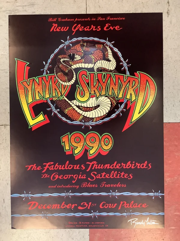 Lynyrd Skynyrd and The Fabulous Thunderbirds at Cow Palace - 1990 (Poster)