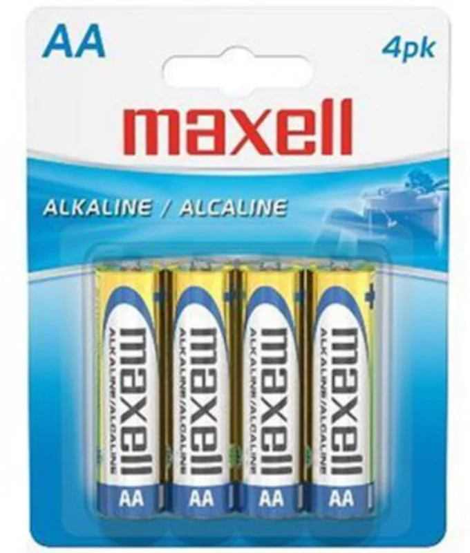 Maxell AA 1.5V Alkaline Battery 4 Pack