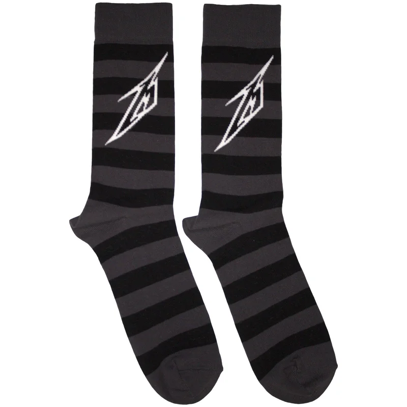 Metallica Unisex Ankle Socks: Lightning M Charcoal Grey