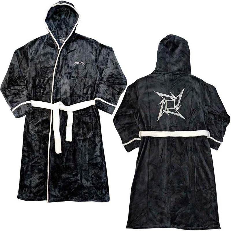 Metallica Unisex Bathrobe: Load/Reload Star Black & White