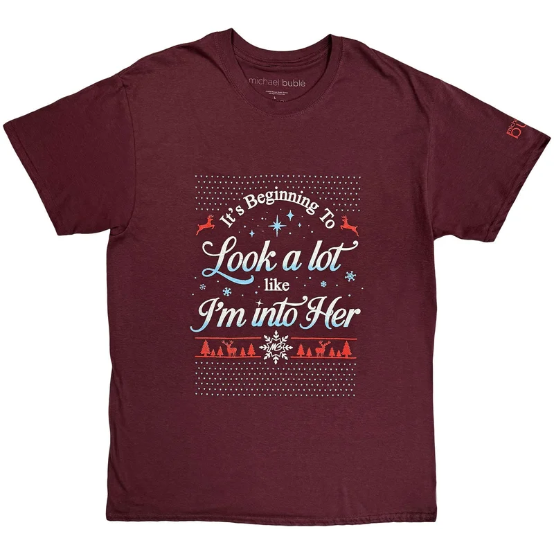 Michael Buble Unisex T-Shirt: Into Her Maroon Red