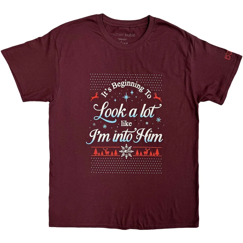 Michael Buble Unisex T-Shirt: Into Him Maroon Red
