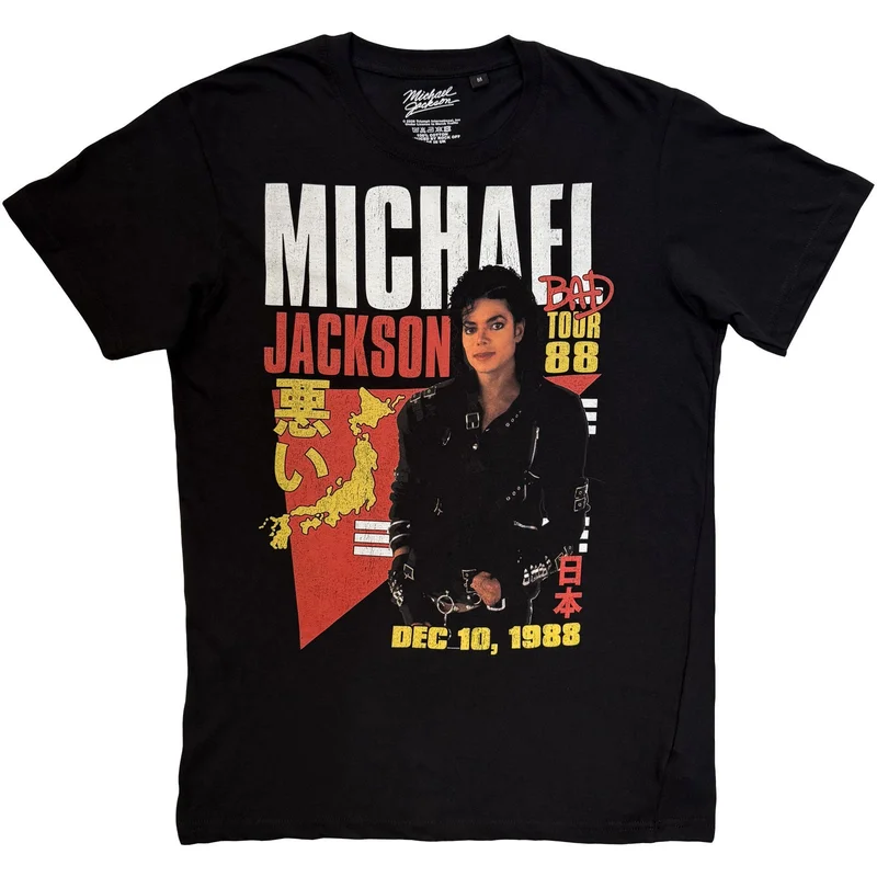 Michael Jackson Unisex T-Shirt: Bad Tour '88 Tokyo Black