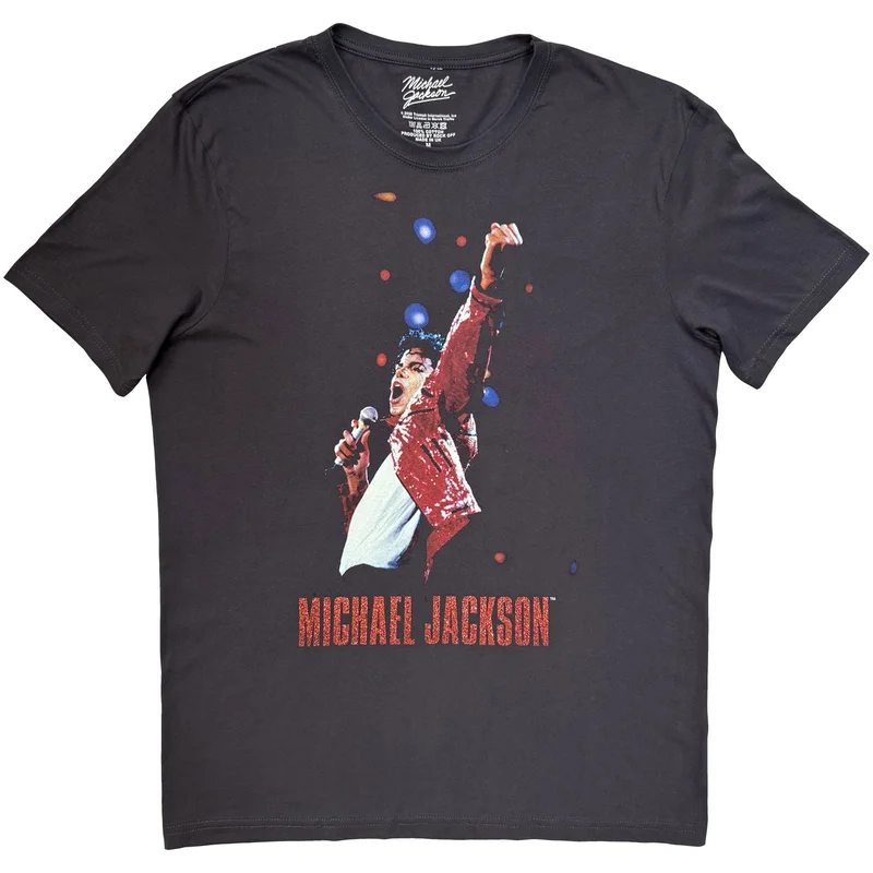 Michael Jackson Unisex T-Shirt: Beat It Live Charcoal Grey