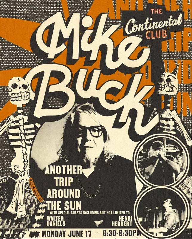 Mike Buck Birthday Show at The Continental Club - 2024 (Poster)