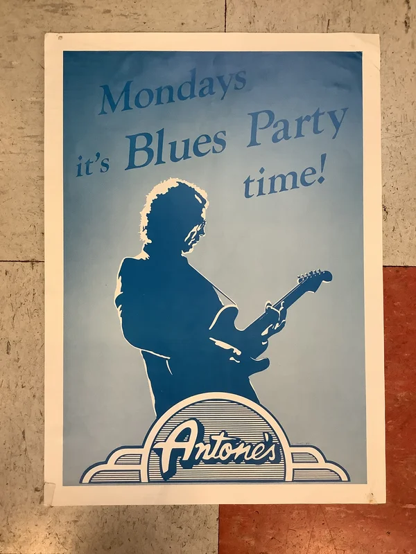 Mondays it's Blues Party Time at Antone's Nightclub - 1984 (Poster)