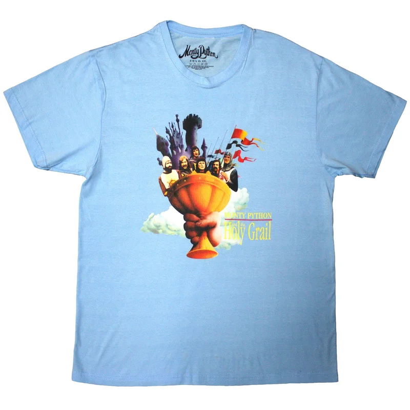 Monty Python Unisex T-Shirt: Holy Grail Cloud Light Blue