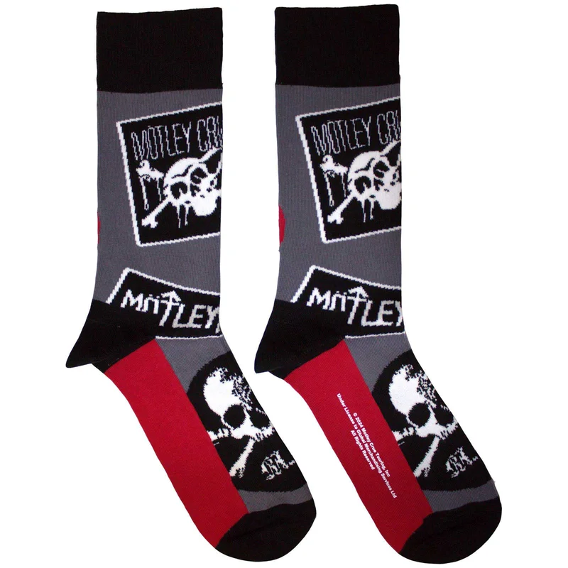 Motley Crue Unisex Ankle Socks: Logos Charcoal Grey