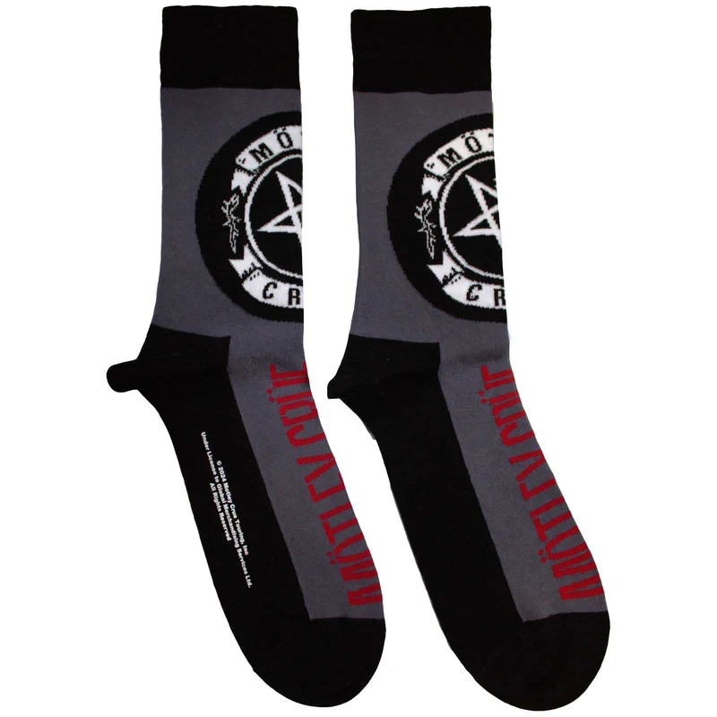 Motley Crue Unisex Ankle Socks: Pentagram Circle Charcoal Grey