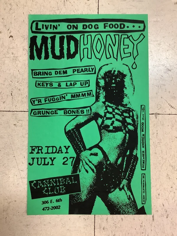 Mudhoney at Cannibal Club - 1990 (Poster) Green