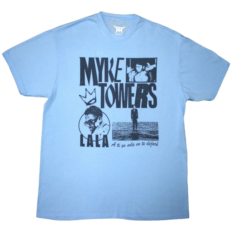 Myke Towers Unisex T-Shirt: Lala Crown Light Blue
