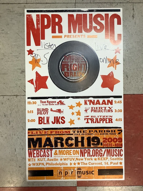 NPR Music Presents: "Music For The Right Brain" at The Parish - 2009 (Poster)