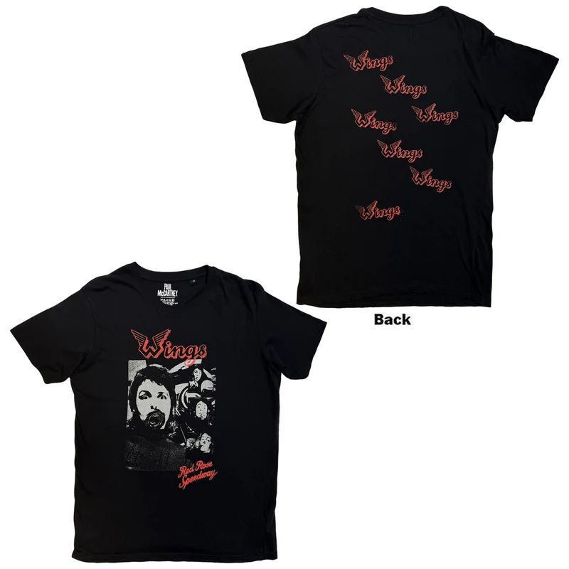 Paul McCartney Unisex T-Shirt: Wings Collage Black