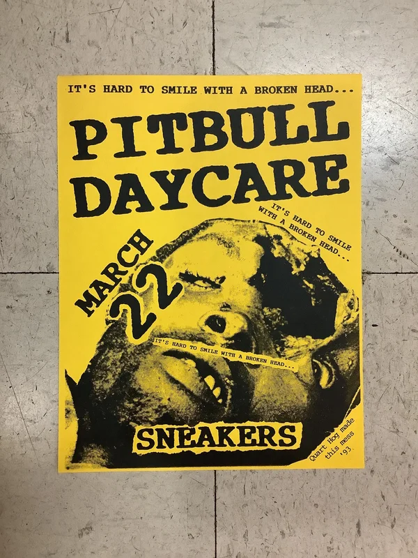 Pitbull Daycare at Sneakers - 1993 (Poster) Yellow