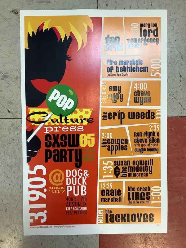 Pop Culture Press SXSW Party at Dog & Duck Pub - 2005 (Poster)